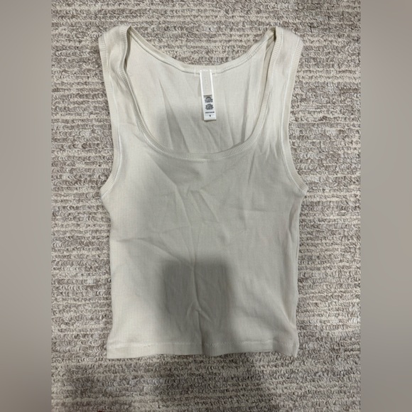Skims Bone Cotton Rib Tank & Boy Short Set - Picture 7 of 11